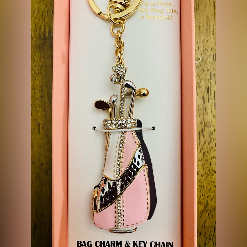 GOLF BAG CHARM AND KEY CHAIN. Piper K. New tags in box